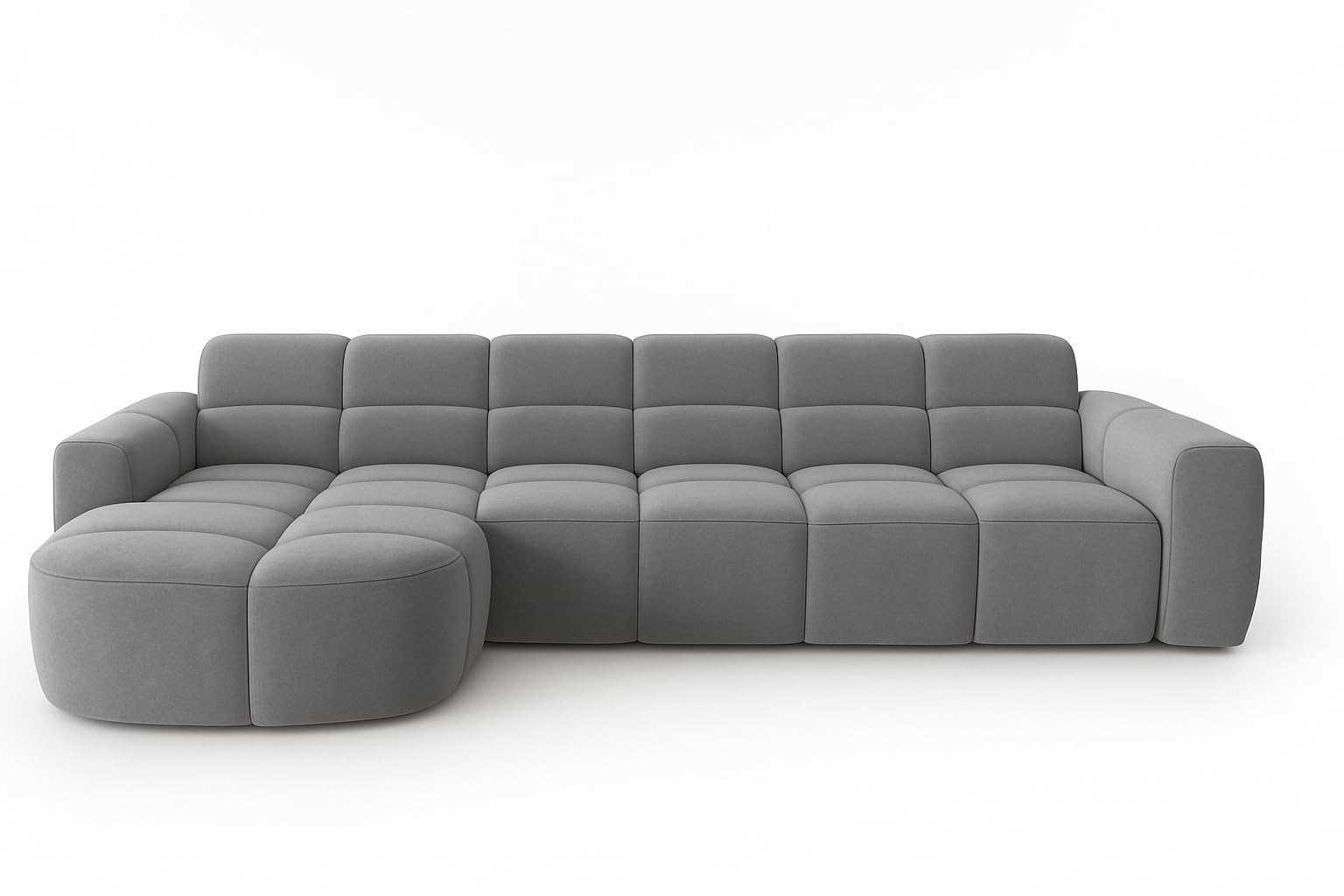 LEGACY OF COMFORT Diana Modular Sectional Sofa L Shape Sofa 4 Seater Sofa Ottoman Bench As Seating for Living Room Hotel (Grey)