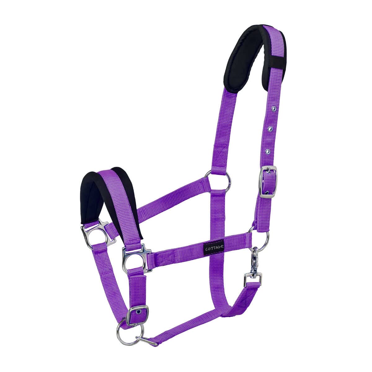 Cottage Craft Horse Headcollar - Padded Head Collar for Horses - Purple - COB