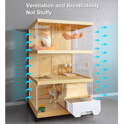 Cage pour chat spacieuse résolvant le manque d'espace et de propreté - 3