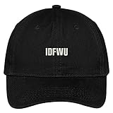 Trendy Apparel Shop IDFWU Embroidered Brushed Cotton Adjustable Cap Dad Hat - Black