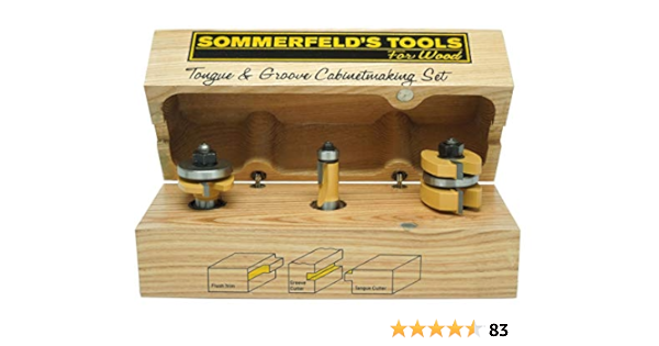 Sommerfeld's 3 Piece Tongue & Groove Cabinetmaking Set, 1/2-Inch Shank