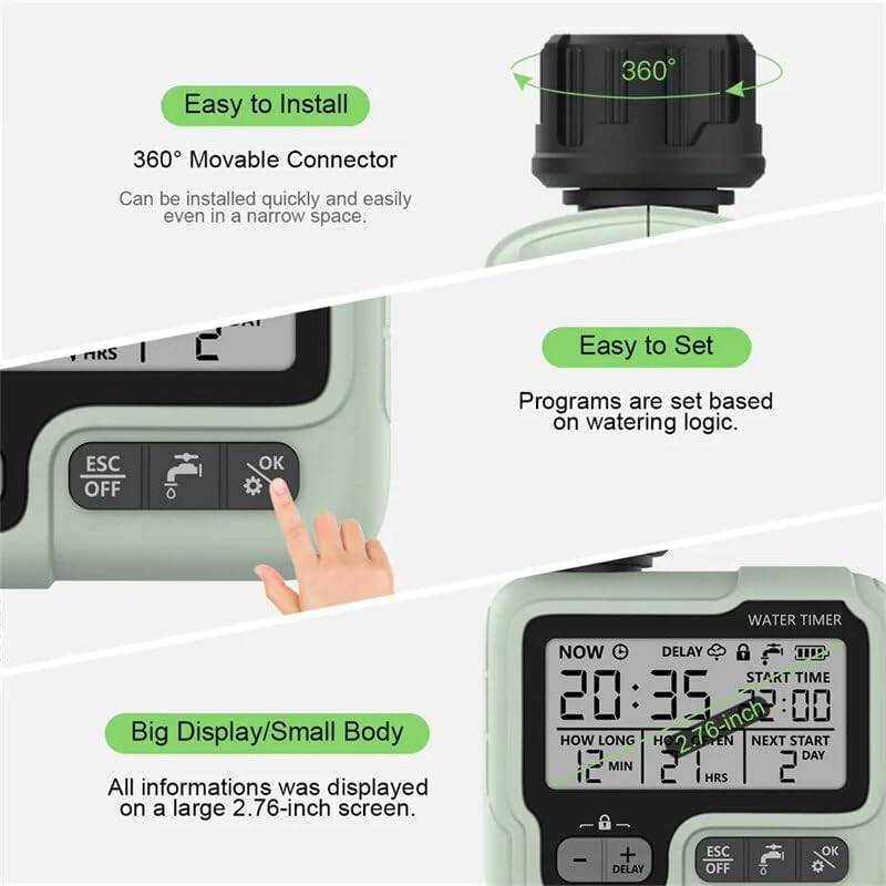 Image of LABART HCT-322 Automatic Water Timer Garden Digital Irrigation Machine with 2.76 inch LCD Display Intelligent Sprinkler Outdoor to Save Water and Time