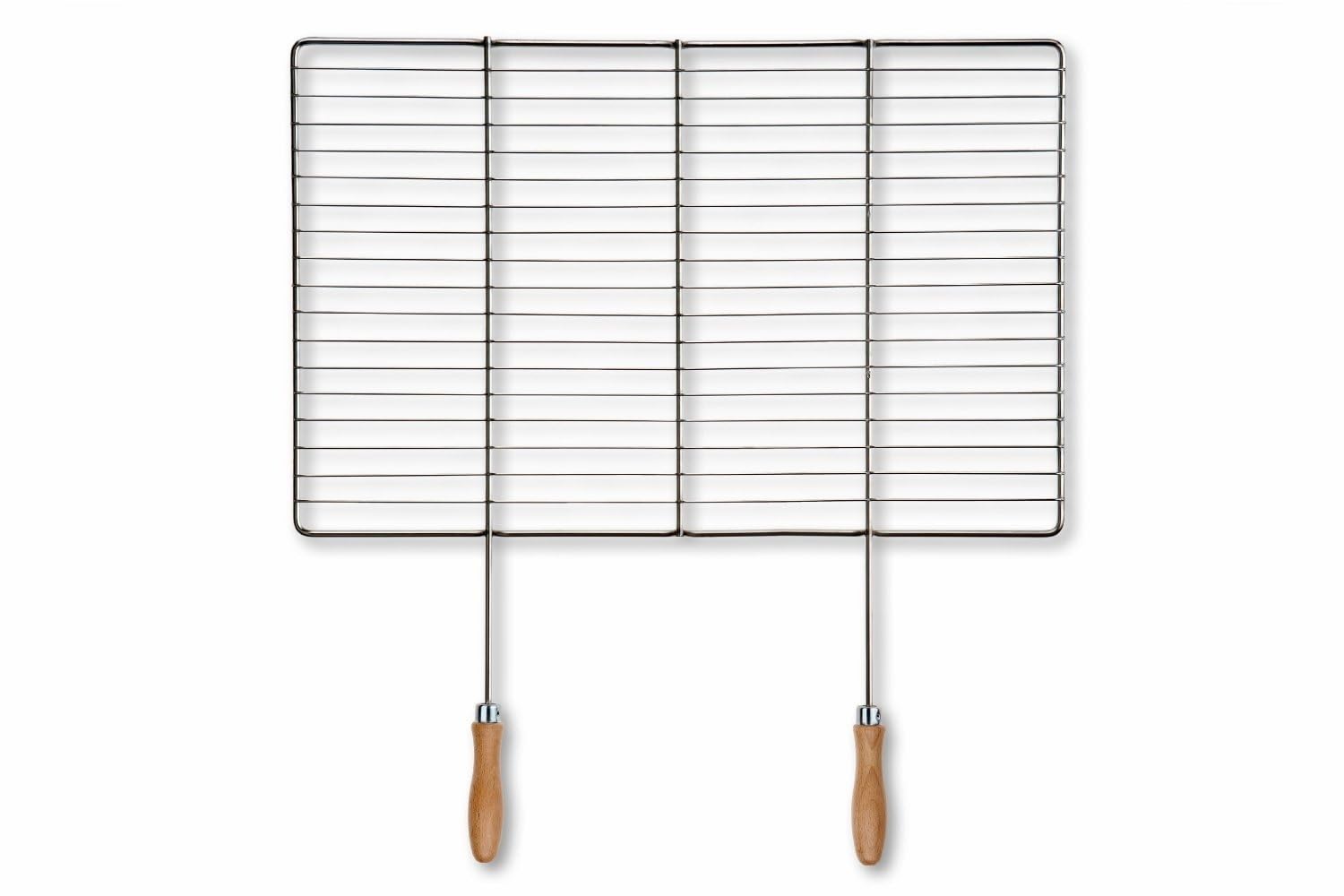 Grille barbecue inox 53 × 38 cm avec poignées