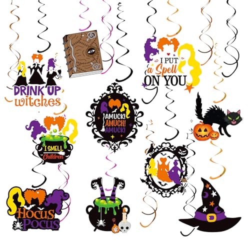 30pcs Hocus Pocus Decorations - Swirl Decorations for Halloween Birthday Party Trunk or Treat Baby Shower