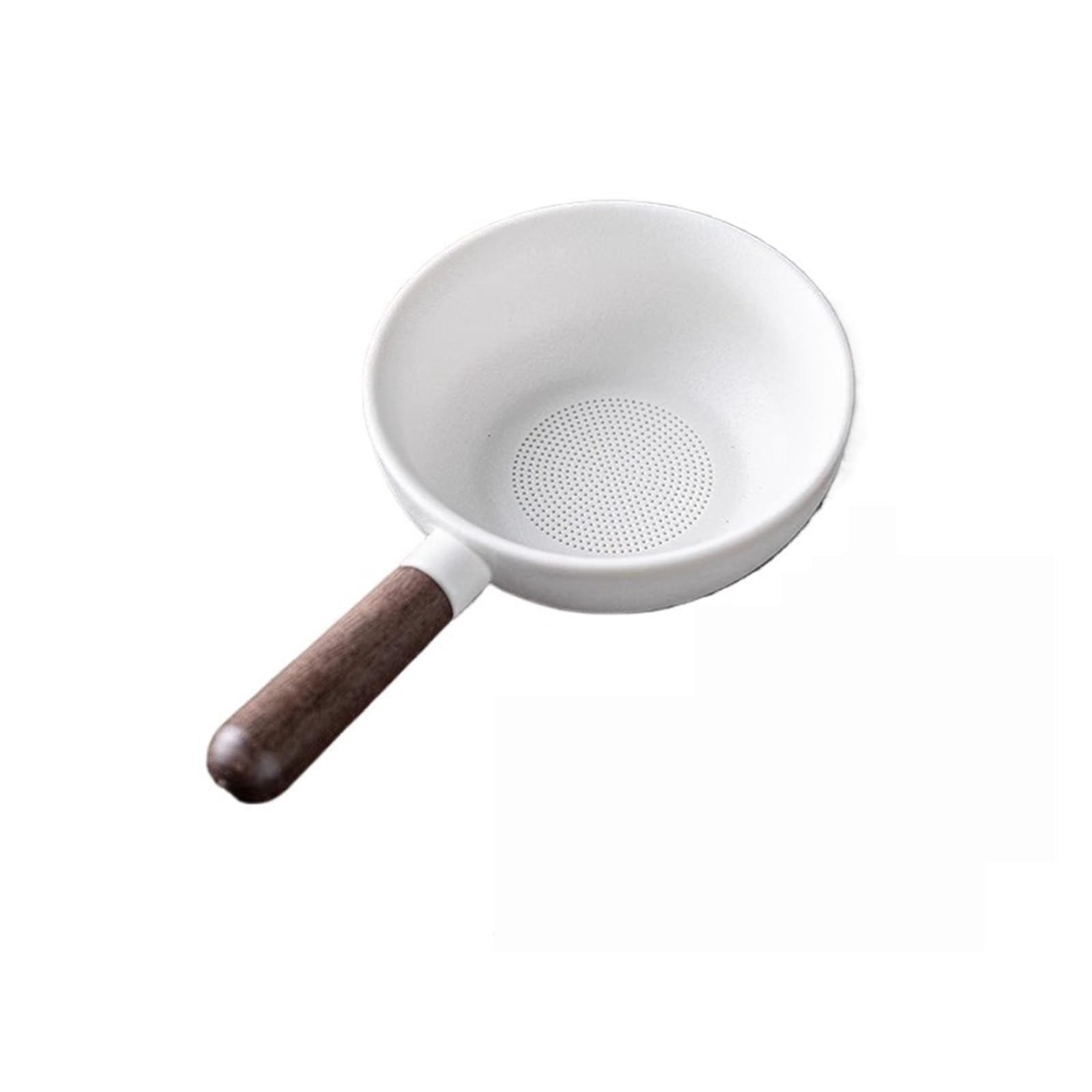 Teesieb aus Keramik Teesieb mit Sandelholzgriff, Schwarz-Weiß-Teefilter, Keramikfilter, Teezeremonie-Zubehör, Teeset-Zubehör für Familie und Büro(Black-1 set)