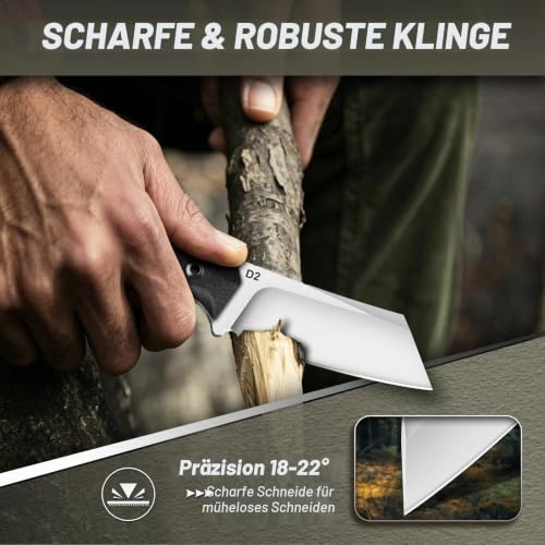 Freelander Survival Messer Feststehende Klinge Outdoor Messer Schwarz – Ansicht 2