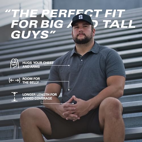 STRONGSIZE Mens Big & Tall Polo Shirt – Premium Stretch Cotton Polo for Men with Metal Snap Buttons4