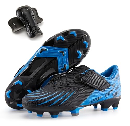 PATPAT Kids Soccer Cleats,Boys Girls Youth Athletic Outdoor Firm Ground and Turf Football Training Shoes