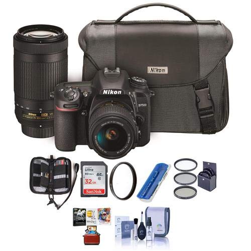 Nikon D7500 DSLR with AF-P DX NIKKOR 18-55mm VR and 70-300 ED VR