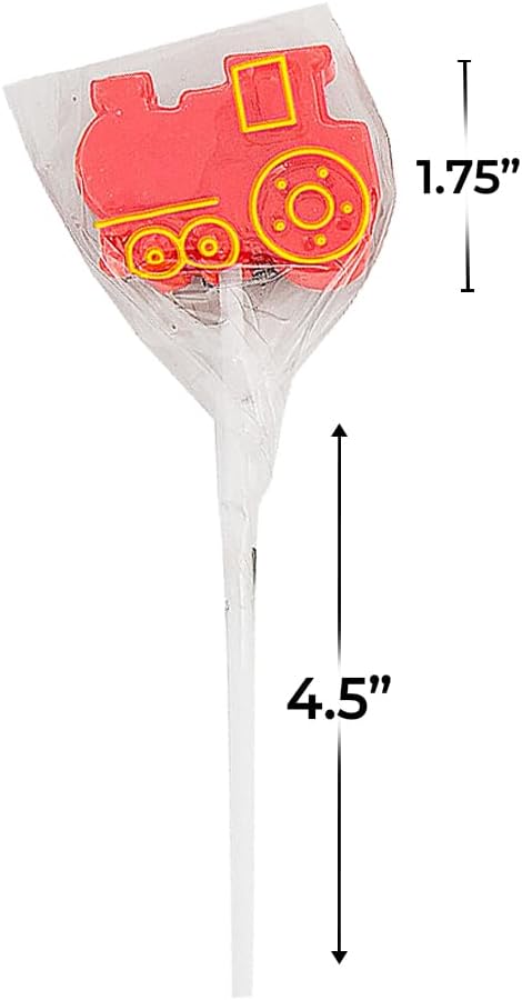 Train Shaped Assorted Suckers - 12 Pieces