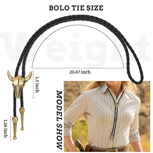 Image of Bolo Tie for Women Men, Western Bolo Tie Rodeo Cowgirl Cowboy Tie Bolo Ties Cowboy Accessories for Men Women