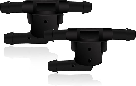 deemars Front Windshield Washer Nozzles - Replacement for Most Vehicles - Replaces OEM #4805742AB 4805742AC 5113049AA 55077460AA, Wiper Spray Washer Jet with Fluid Hose and Connectors 85321-28020