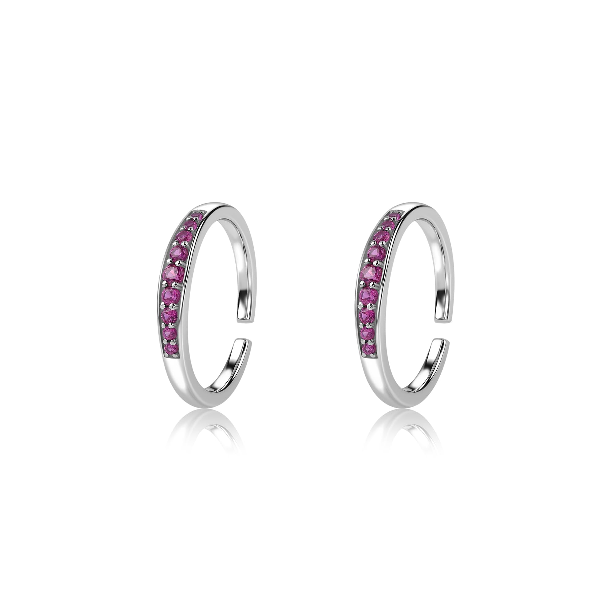 925 Silver Cubic Zirconia Blush Sparkle Open-Band Bichhiya Toe Rings for Women-image-11