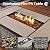 HOOOWOOO Patio Outdoor Conversation Set with Fire Pit Table,7 Pieces Outside Furniture Set with PE Wicker Swivel Rocking Chairs,Out Door FirePit Sofa,Side Table and Ottomans,Denim Blue