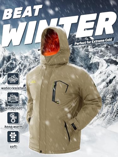 Image of TACVASEN Men's Winter Skiing Jackets Waterproof Thermal Snowboard Coats
