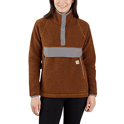 Carhartt Men's Relaxed Fit Fleece Pullover, Burnt Sienna/Black Heather, S