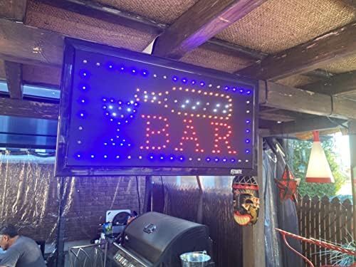 FITNATE LED BAR Sign,48.5x25.5Cm Business BAR Sign Advertisement Board Electric Display Sign,with 2 Modes Flashing & Steady Light for Bar,Business,Walls,Window,Shop,Hotel
