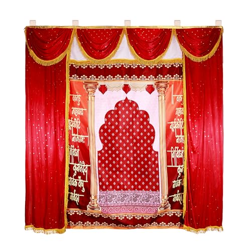 Image of Ganpati Decoration Digital Background Ideas at Home, Festival, Wedding, Diwali, Ganesh Chaturthi, Laxmi Pooja Decoration Background (Size, Width 7 Feet and Hight 7 Feet, Vakratunda)