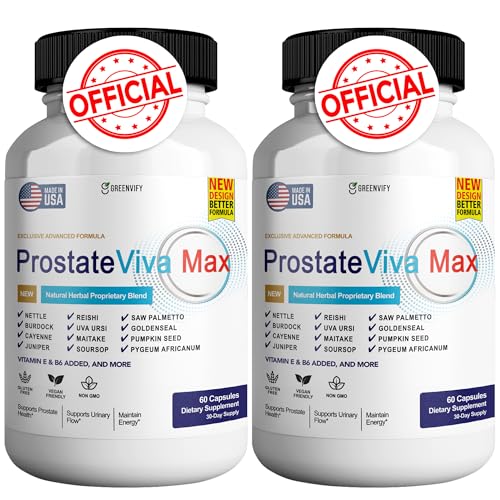 GREENVIFY ProstateViva Max Supplements for Men Capsules Health Supplements - Maximum Strength All Natural to Support Normal & Healthy Function (120 Capsules)