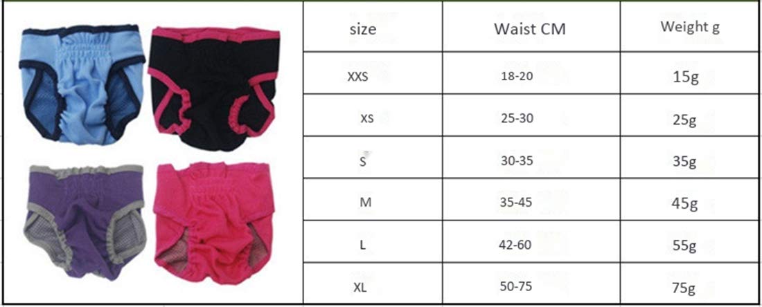 Pantaloni per Pannolini Lavabili Riutilizzabili per Pannolini per L'igiene del Cucciolo di Cane Femmina,Pink,L