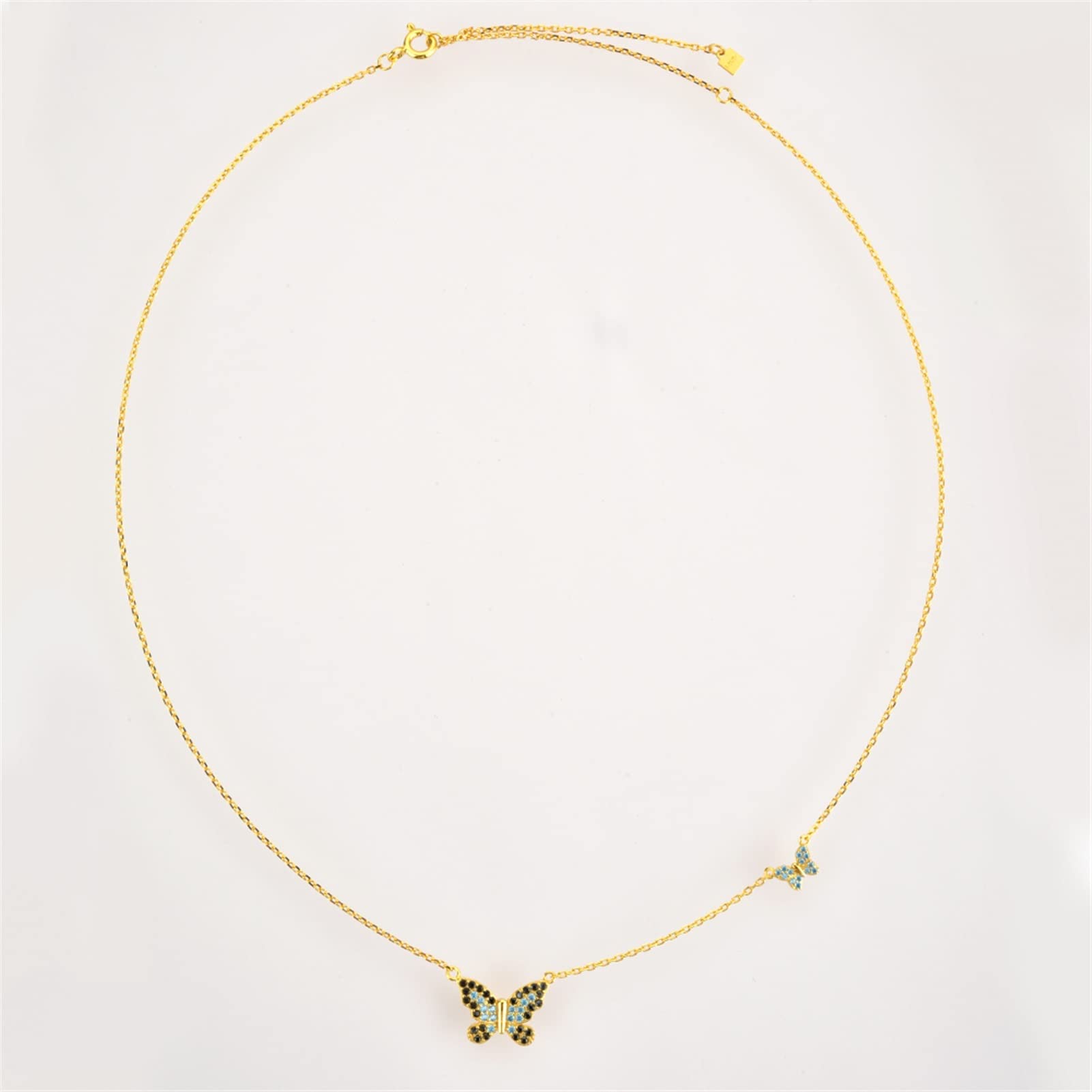 Collar con dijes Collar con Colgante Collar Mariposa Grande Colgante de Mariposa pequeña Collar de Cadena Larga Collar Elegante de Moda para Mujer Joyería de Moda