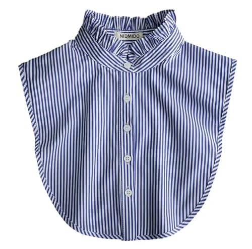 NIDMIDO Women Ruffle Mock Neck Detachable Half Blouse Shirts Fake Collar Dickey Collar Faux  Collar for Girls