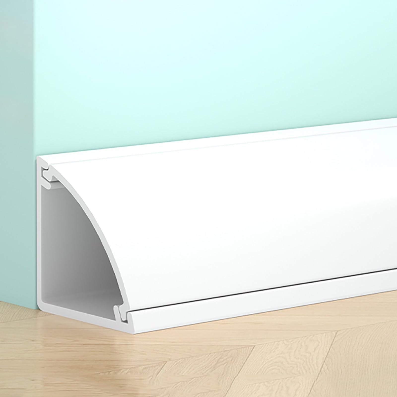 QiaoRong Cord Hider Cord Cover for Wall Corner Cuttable PVC Floor Cable Cover Self-Adhesive Protect Wires and Prevent Cable Trips(White,3x3cm/1.2x1.2in)