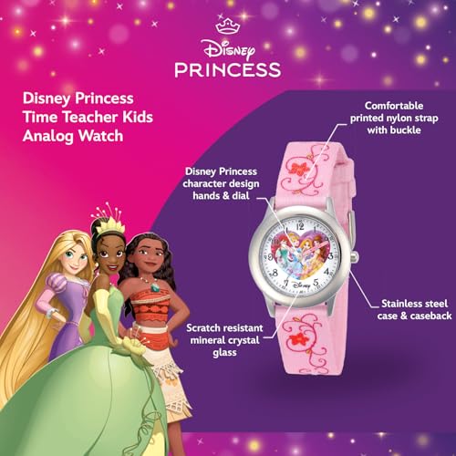 Disney Princess Kids' Stainless Steel Time Teacher Analog Strap Watch2