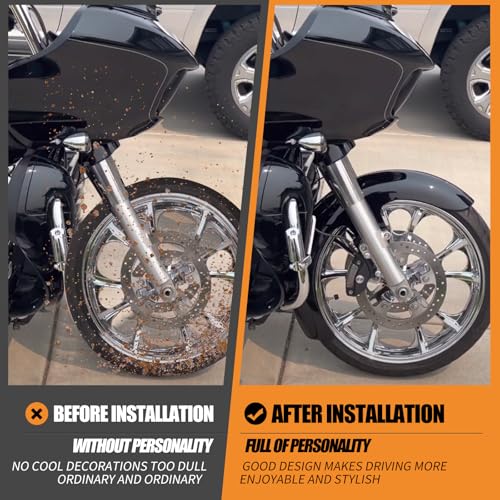 Image of 19-Inch Front Fender Fit for Harley Touring 1996-2023 | Gloss Black Front Mudguard for 120 /R19 Tires, Fits Road King, Road Glide, Street Glide, Electra Glide and Custom Baggers