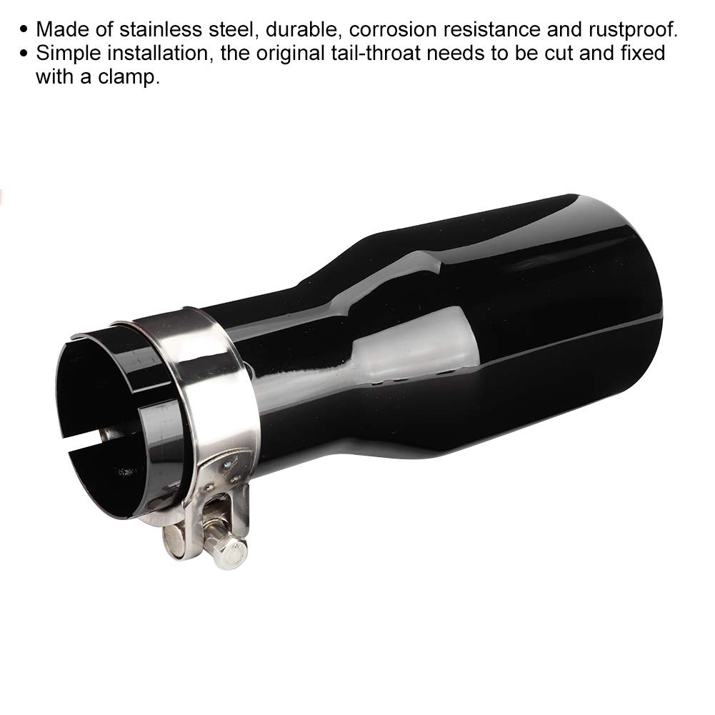 Tubi di coda, Terminali di Scarico Universali per Auto, terminali per marmitta in acciaio inossidabile con gola di scarico universale per auto con morsetto 54-76-200mm