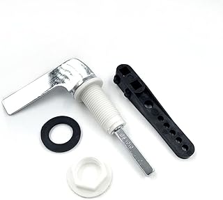JZK Chrome Plated Toilet Flush Handle Replacement Side Action, WC Handle Flush Leaver, Toilet Lever Arm Short, Toilet Handle, Cistern Lever Handle, Replacement Cistern Flush Lever Arm