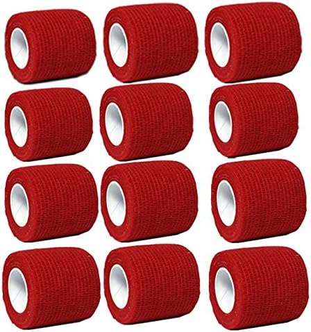 Self-Adherent Stretch Cohesive Athletic Tape Wrap Bandage 2 inches by 6 yards (Pack of 12) by Aguaton (Light Blue)