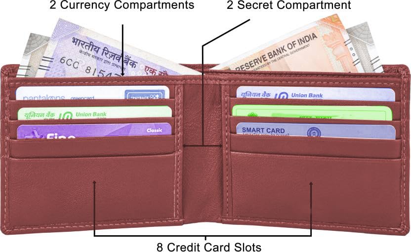 Image of WILD NAPA RFID Protected Brown Genuine Leather Wallets for Men (Brown)