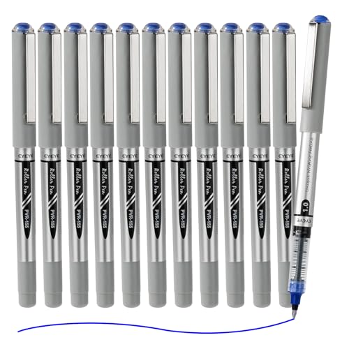 EYEYE Lot de 12 stylos à bille à encre liquide, pointe grasse de 1 mm – vue 2