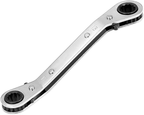 uxcell Llave de trinquete reversible, extremo de caja doble de 0.433 in x 0.512 in, Cr-V