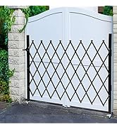 LOHISHILO Single Folding Security Gate, 48" H x 66" W Folding Door Gate, Iron Accordion Security ...
