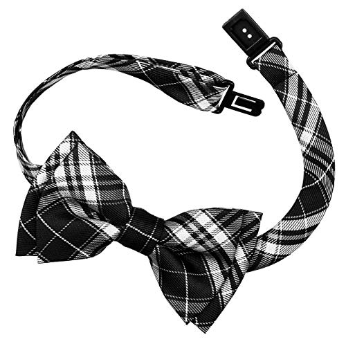 Retreez Stylish Plaid Checkered Woven Microfiber Pre-tied Boy's Bow Tie2