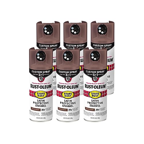 Image of Rust-Oleum Stops Rust Custom 5-in-1 Spray Paint, Satin Chestnut Brown