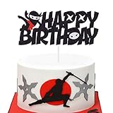 Ninja Cake Topper Happy Birthday Cake Decoration Nijia Theme Boys Bday Party Supplies