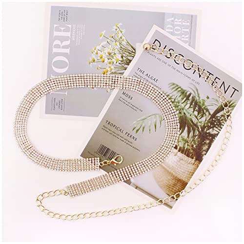 jascaela Women's Sparkle Rhinestonel Chain Belt Glitter Waist Belt for Wedding Dress Formal dress4