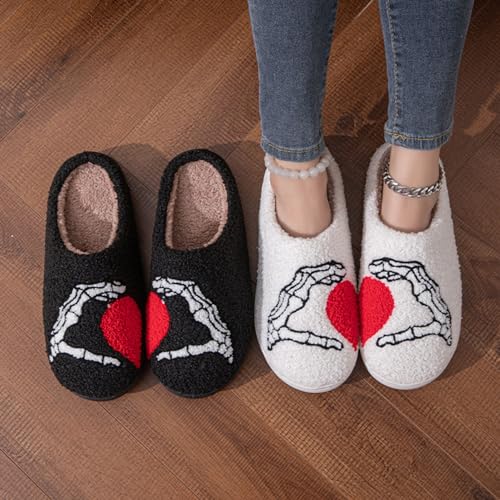 Image of LNERIP Slippers Winter Womens Mens Fluffy Plush Slippers Animals Cute Cartoon House Slippers Cuddly Warm Shoes Indoor Outdoor Girls Women