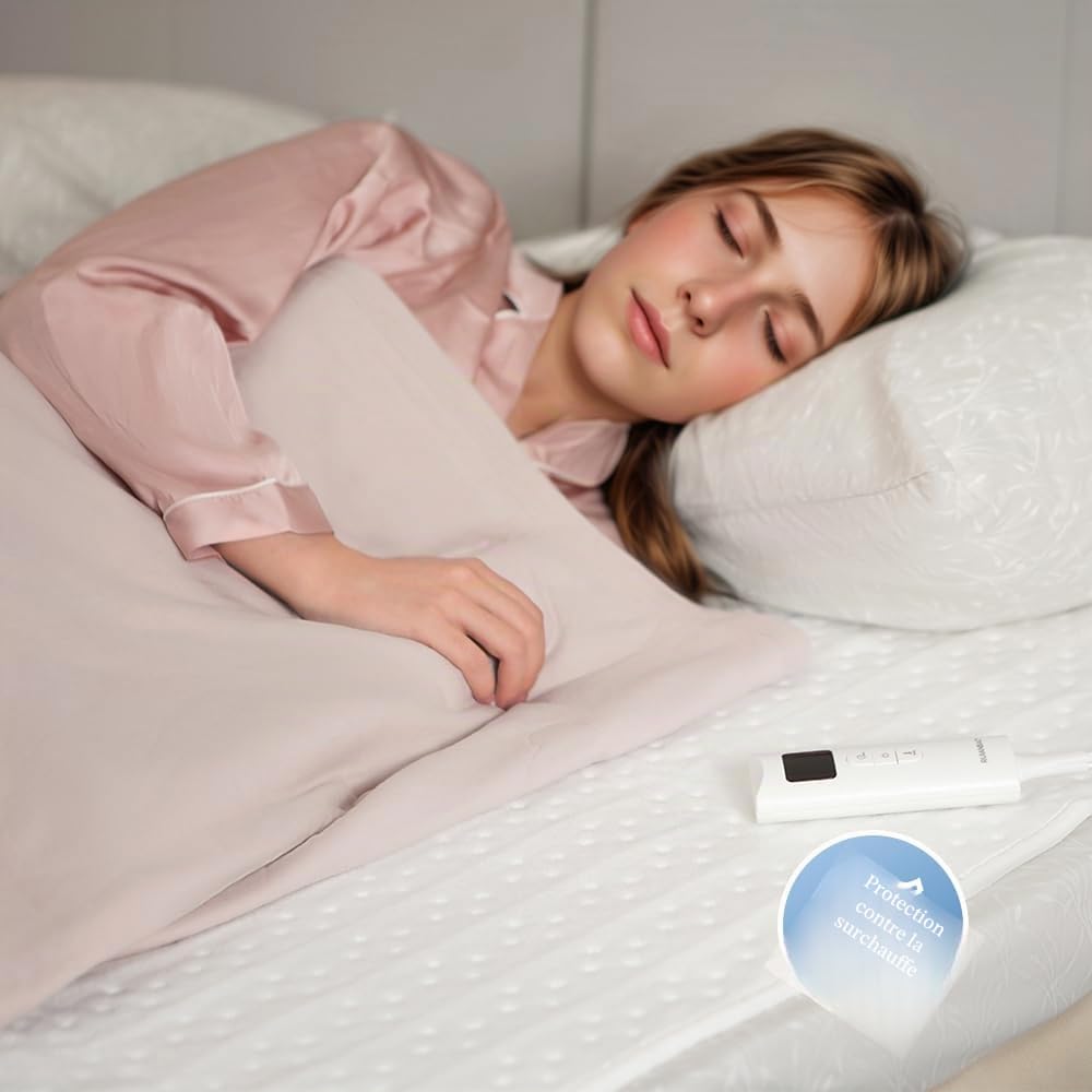 Couverture chauffante Couverture électrique Coussin chauffant 150 * 80cm Coussin de matelas thermique Table de massage Chauffe-corps Chauffe-lit 3 niveaux de chaleur Sous-couverture chaude