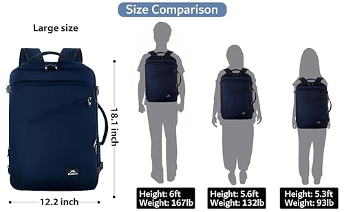 Matein Backpack For Travel, 27L Water Resistant Carry On Backpack Fits Under Airline Seat thumb #2