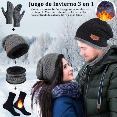 La Mejor Selección de Set de bufanda, gorro y guantes para Hombre favoritos de las personas. 26 Set de bufanda, gorro y guantes para Hombre marca FANBOLD (2)