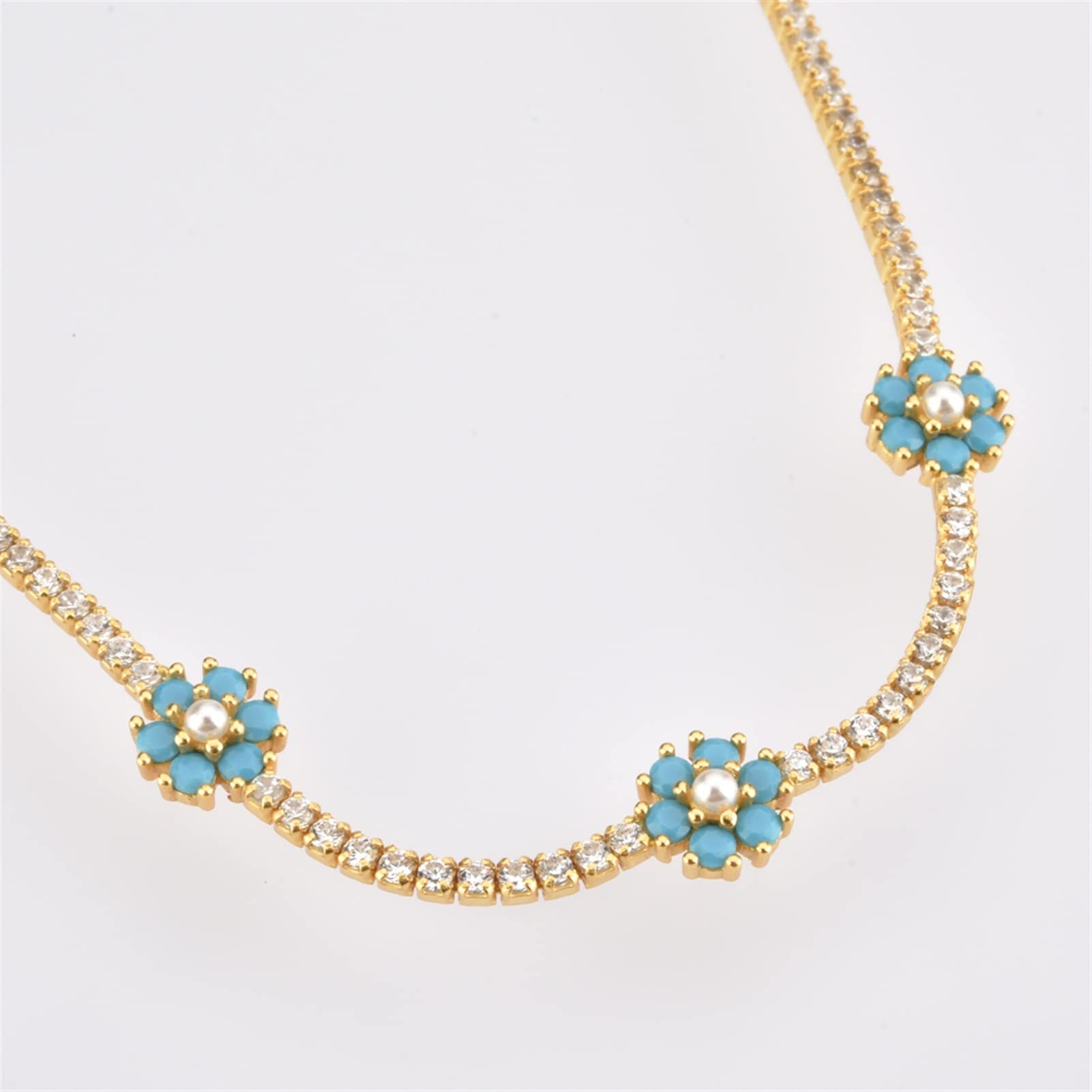 Collane Collana di Gioielli di Moda Donna 925 Collana in Argento Sterling Collana zircone Gioielli di Lusso di Lusso Banchetto Gioielli Eleganti Collana da Donna (Gem Color : Gold Pearl)