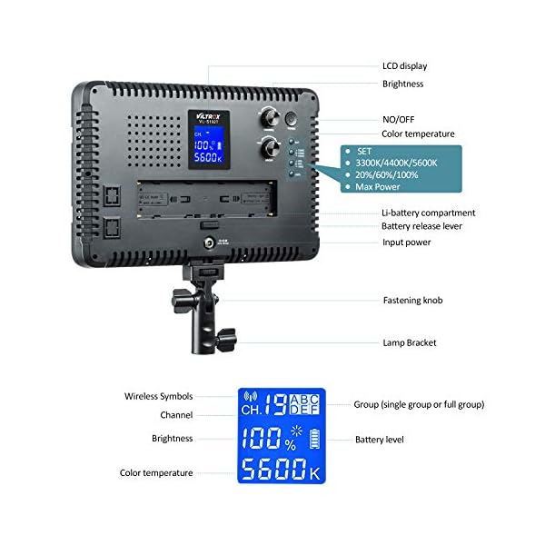 VILTROX VL-S192T Dimmbar LED Videoleuchte Video Licht Panel zweifarbig 3300k-5600k für Studio YouTube Porträt Fotografie… – Bild 8