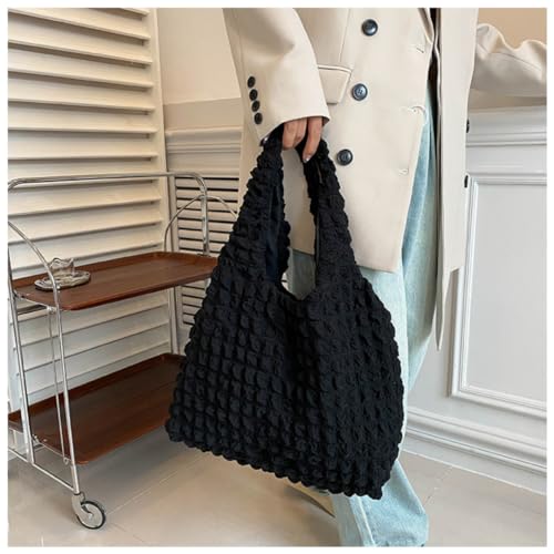 Cloud Bubble Grid Flower Shoulder Bag Vest Bag Women'S Simple Handbag 5 Colors Available4