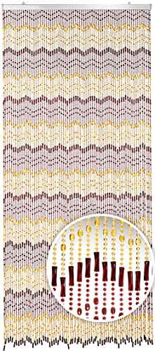 Kobolo Türvorhang UP DOWN 90x200 cm, 72 Stränge, braun/gelb eleganter...