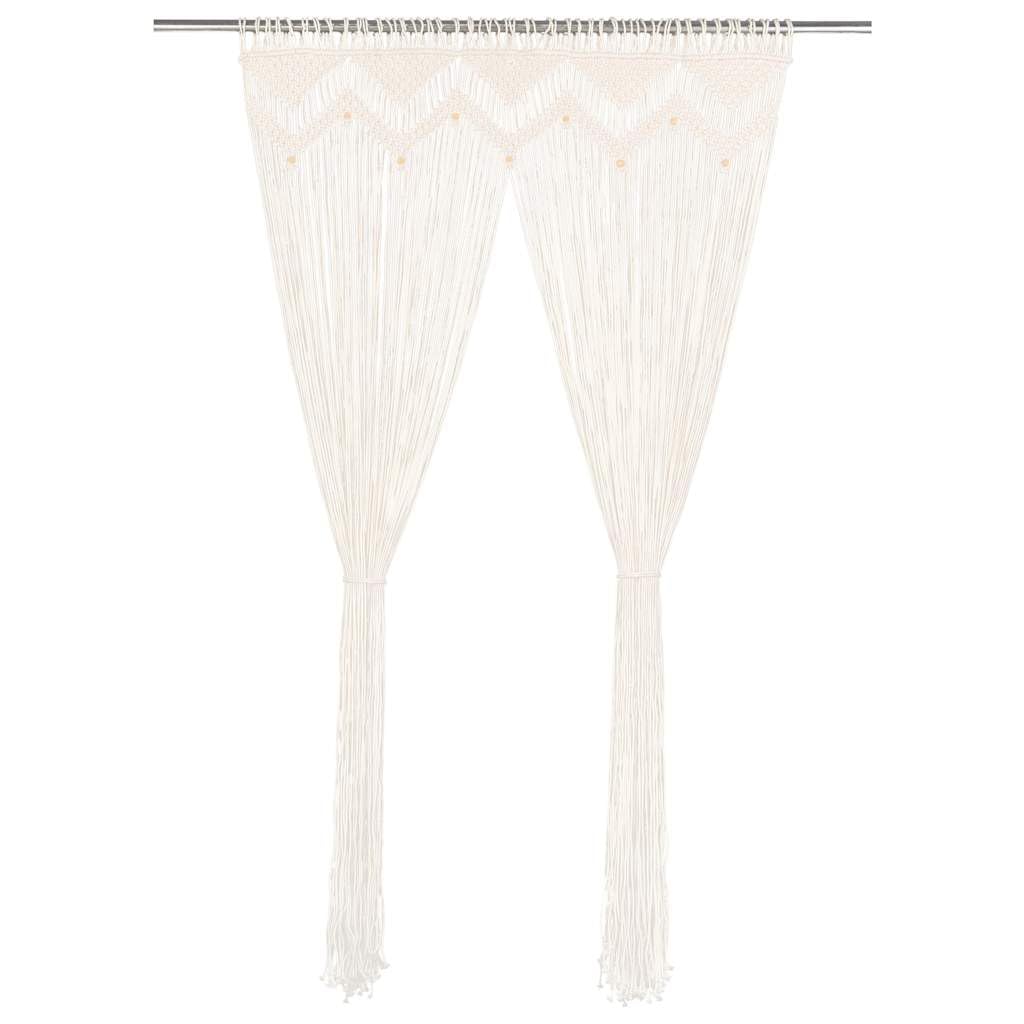 Rideau de Fenêtre Macramé Coton 140x240 cm vidaXL Séparateur de Pièce Salon