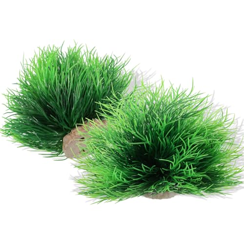 Image of 2 Pcs Aquarium Plants Decorations Fish Tank Decorations Artificial Fish Tank Plants Plastic Fishes Tanks Accessories Small Large Aquarium Decoration Plastic Artificial Plant(Light Green)